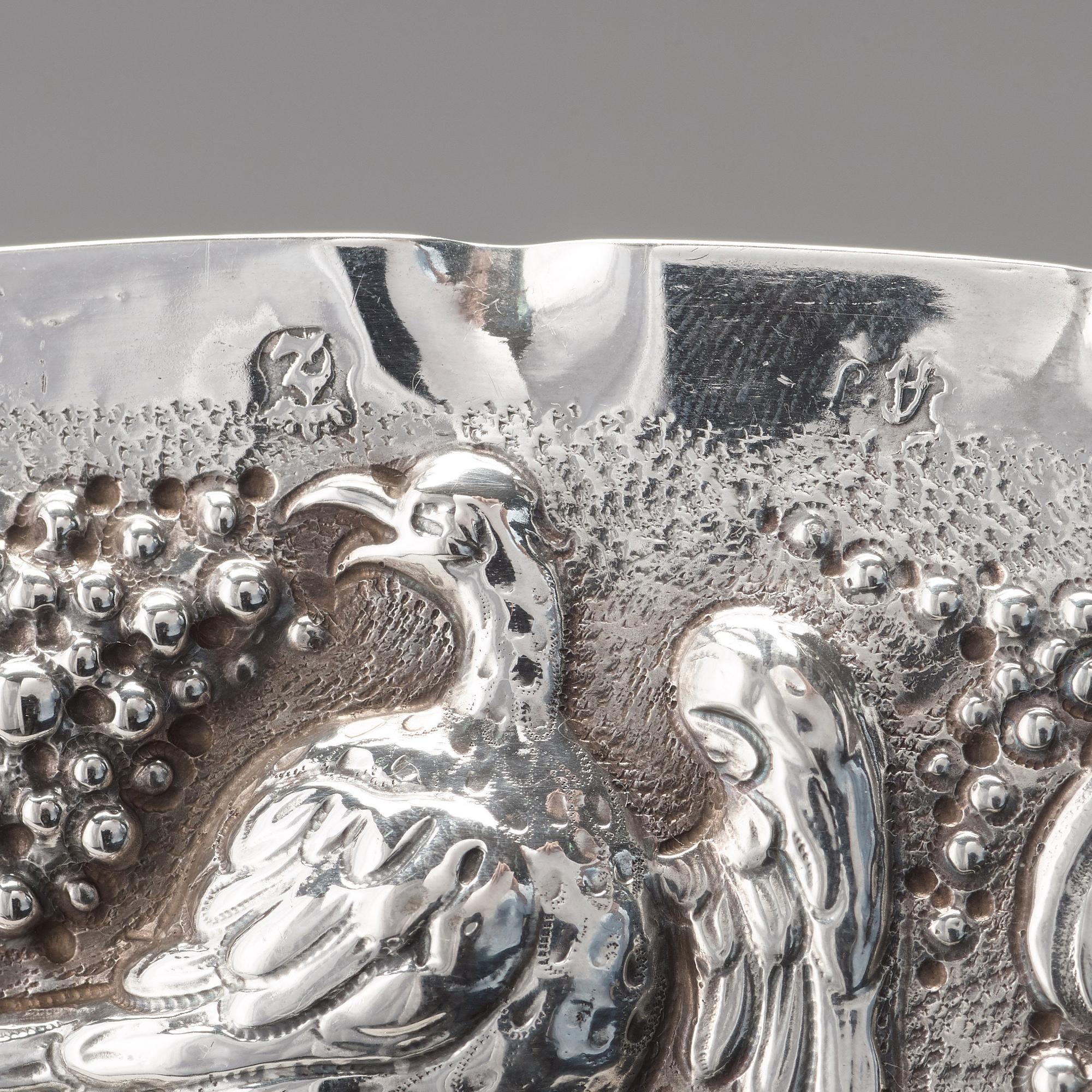 Arnold von der Hagen, presenterfat, silver, Norrköping (verksam 1695-1740(-42)), före 1700, barock.