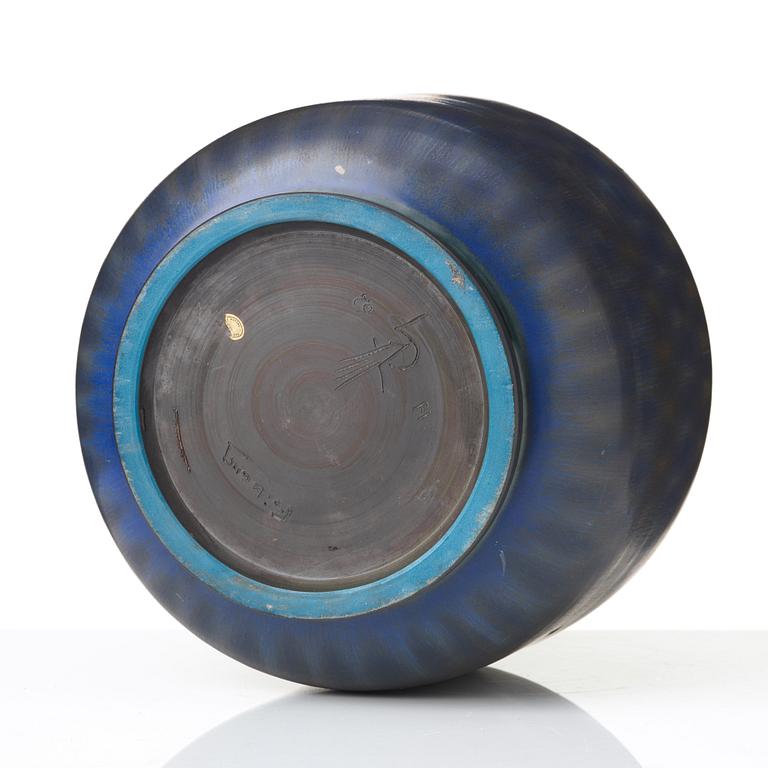 Berndt Friberg, a stoneware vase with a geometrical decoration, Gustavsberg studio, Sweden 1962.