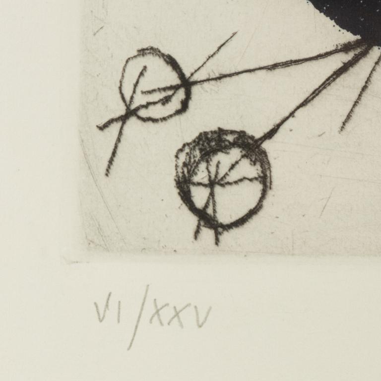 Marino Marini, etching and aquatint in colours. Signed and numbered VI/XXV in pencil.