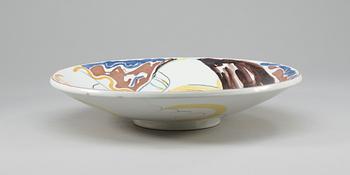 A Wilhelm Kåge faience dish, Gustavsberg Studio 1951.