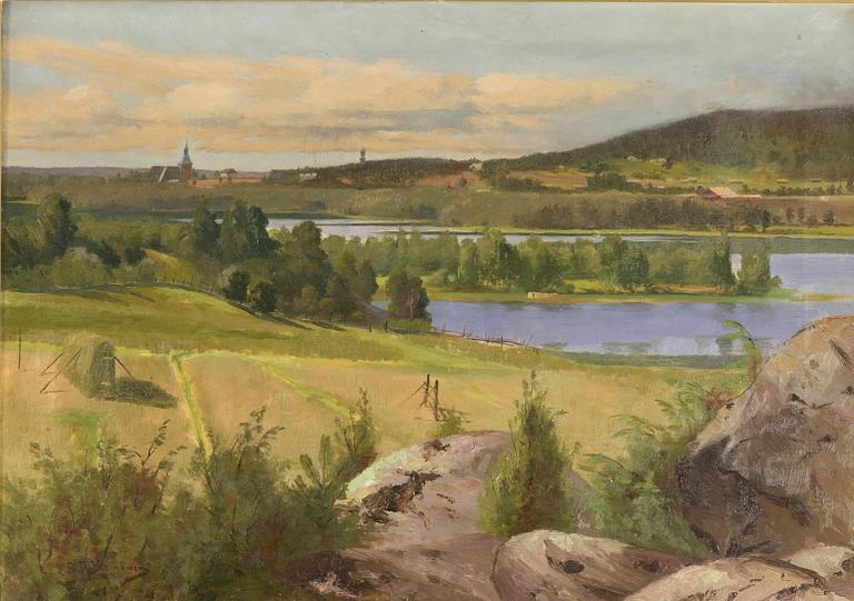 Sigfrid August Keinänen, Landscape with a Church in the Background.