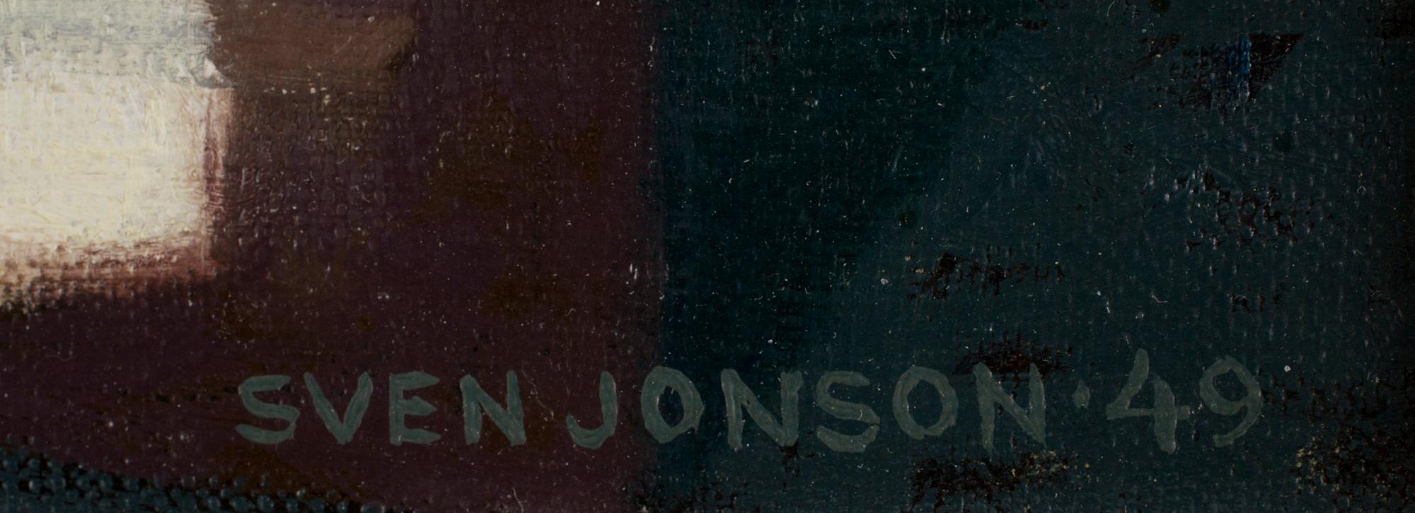 SVEN JONSON, olja på pannå. Sign och dat -49.