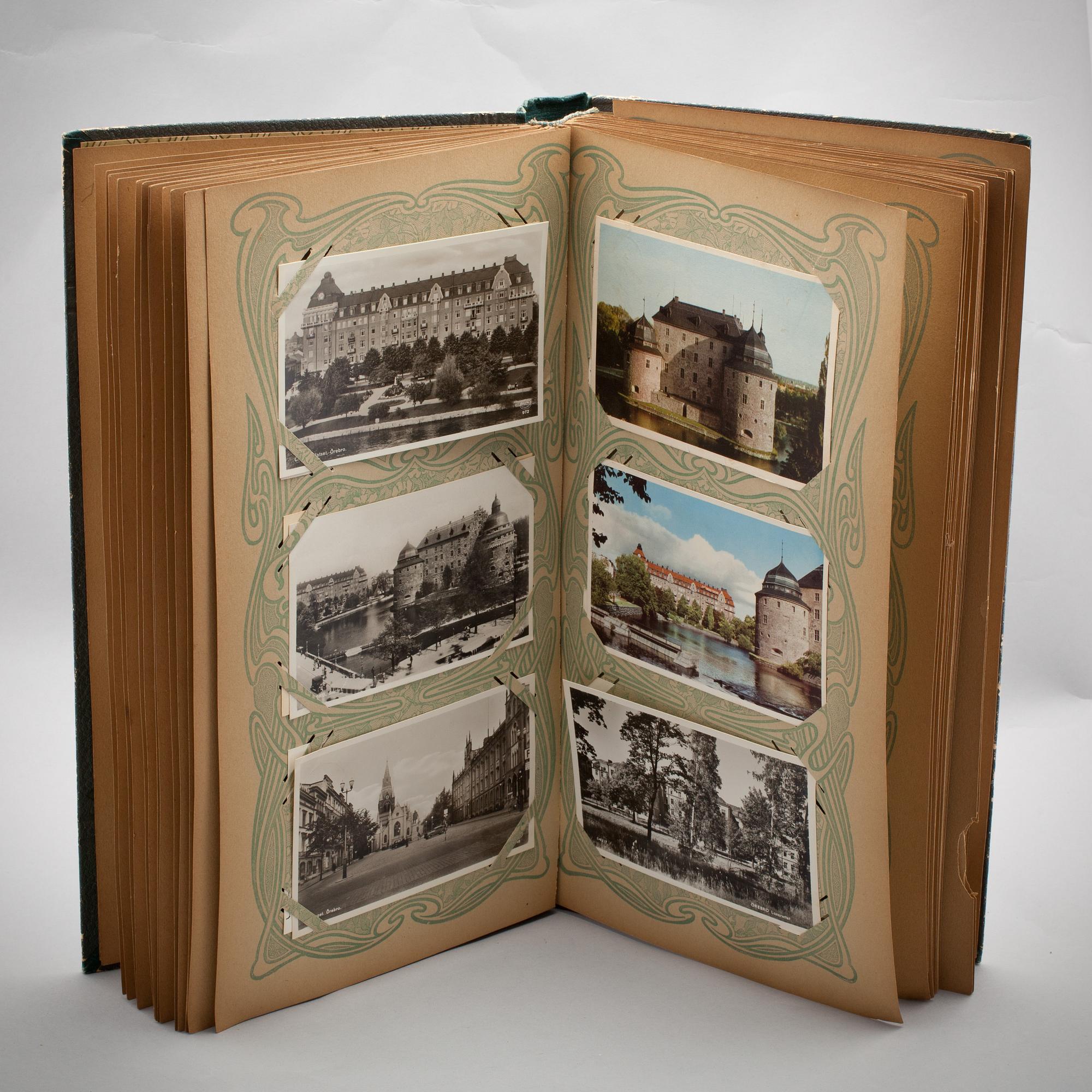 BREFKORTSALBUM, med c:a 125 st vykort, 1900-talets första hälft.