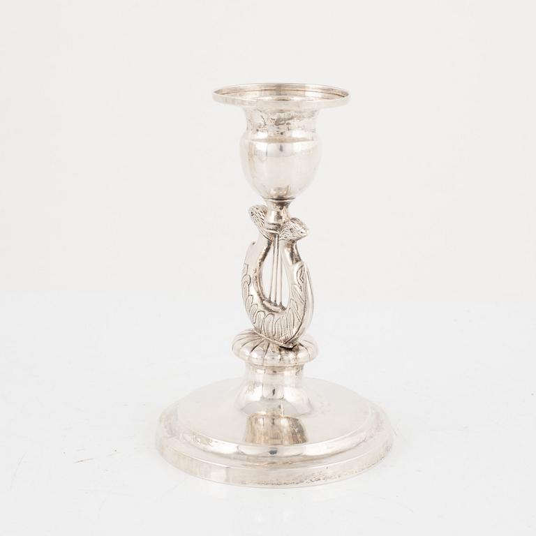 An Empire silver candlestick, Johan Daniel Hasselqvist, Hämeenlinna, Finland, 1837.