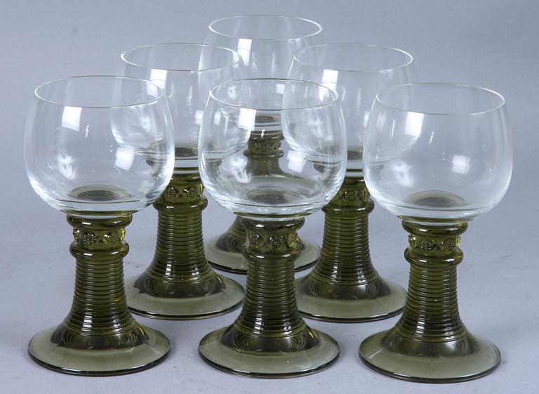 KARAFF samt REMMARE, glas, 1900-talets andra hälft.