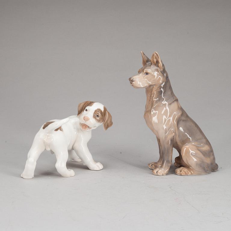 FIGURINER, 2 st, porslin, Royal Copenhagen och Bing o Gröndahl.