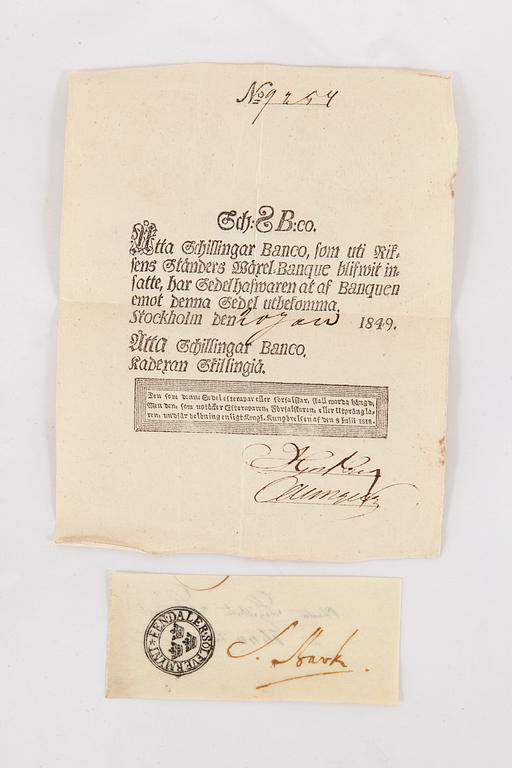 DOKUMENT, pergament, daterat 1808.