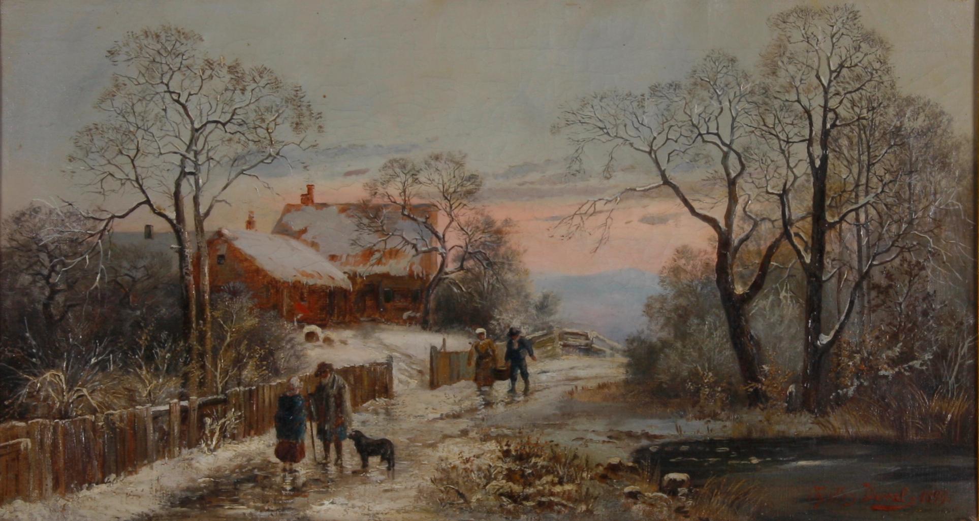 OKÄND KONSTNÄR. Olja på duk. Sign o dat Charles Duval 1899.