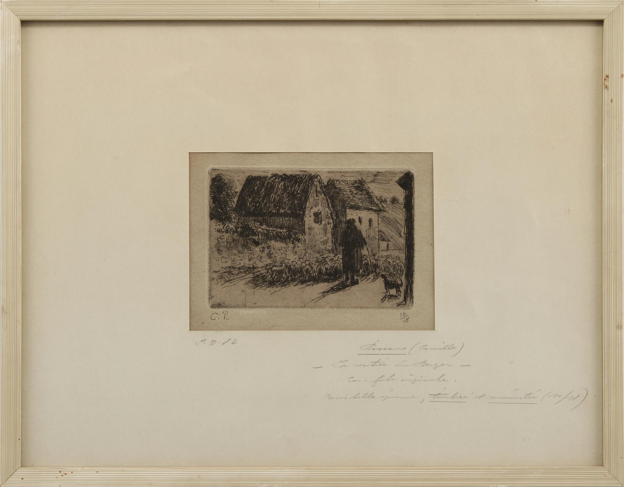 CAMILLE PISSARRO, etsning, 1889, signerad 10/18.