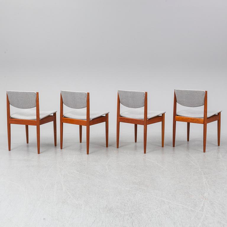 FINN JUHL, four chairs, France & Sons, Denmark.