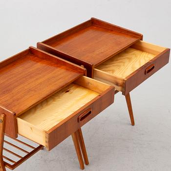 Bedside tables, a pair, 1950s/60s.