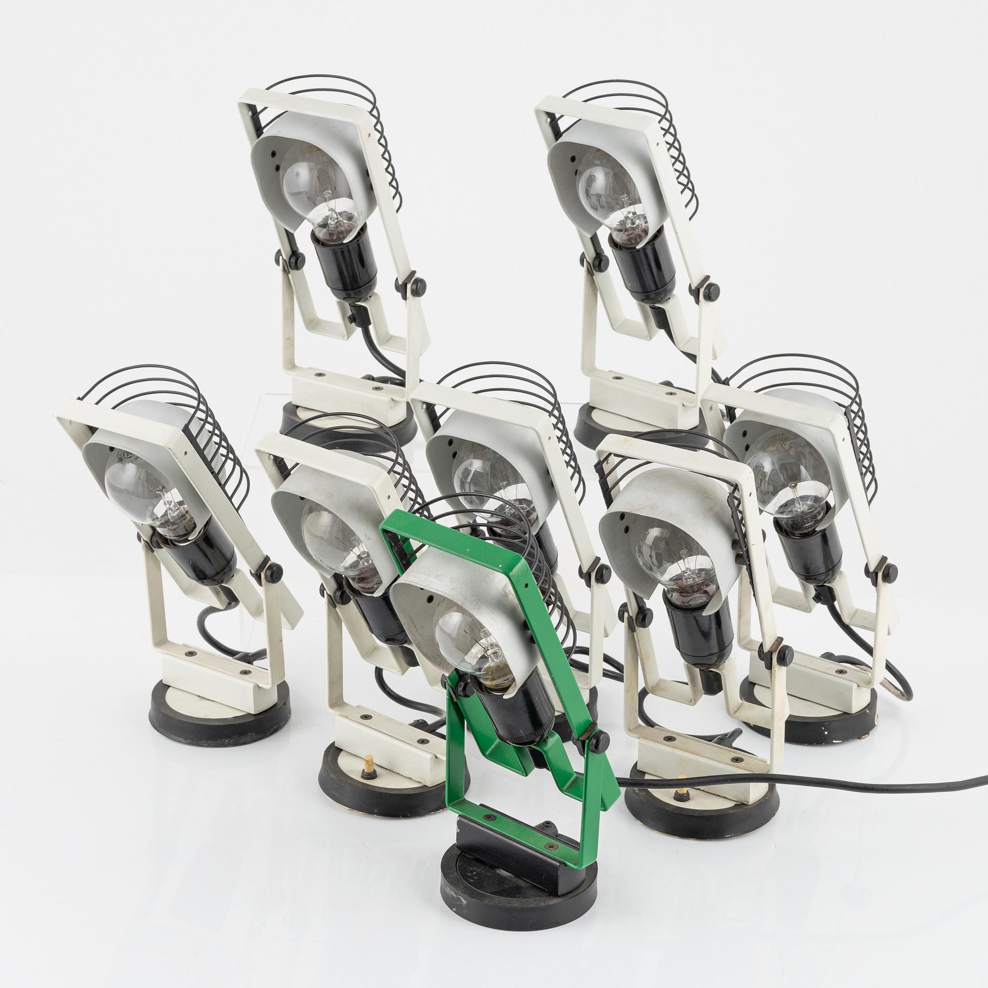 A set of eight  'Sintesi Faretto Sconces' wall lights by Ernesto Gismondi for Artemide.