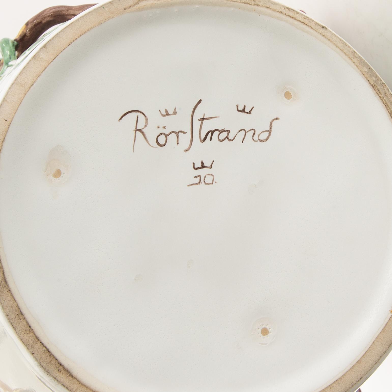 Urna med lock Rokoko-stil Rörstrand 1900-talets mitt flintgods.