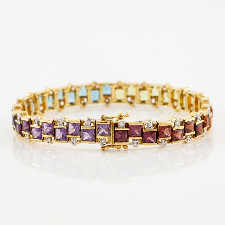 An H. Stern bracelet 18K gold with coloured gemstones and round brilliant-cut diamonds.