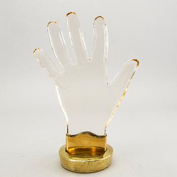 Estrid Ericson, attributed to, a brass and glass sculpture for exposing rings at Svenskt Tenn, 1950-1960s.