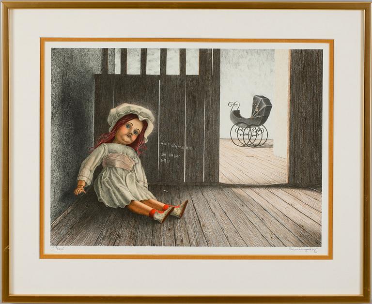 SVEN LJUNGBERG, färglitografi, sign, numr 215/225. Ändring i katalogtext utförd. Ej ett verk av Sven Ljungberg 1913-2010.