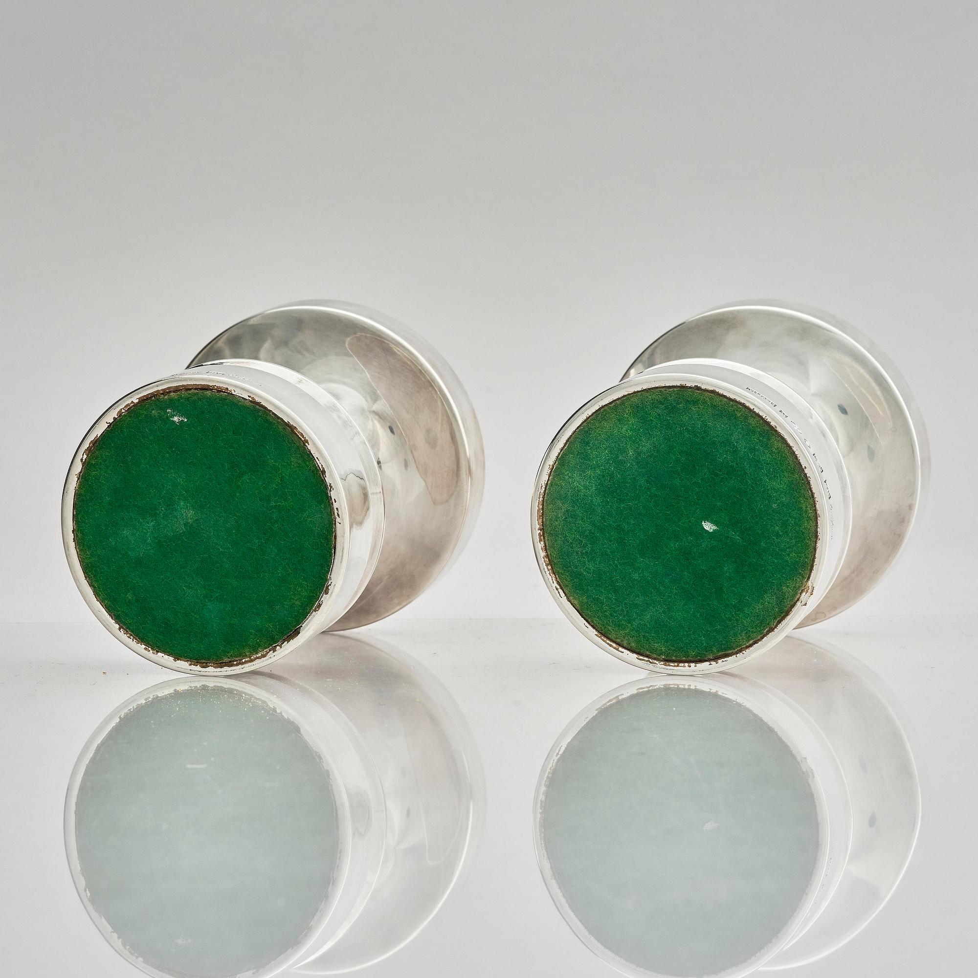 Eric Löfman, a pair of silver candlesticks, MGAB, Uppsala, Sweden, 1976.