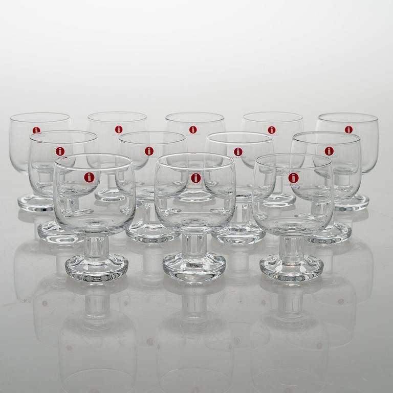 TIMO SARPANEVA, Set of 12 drinking glasses 'Jurmo' 2133 for Iittala.