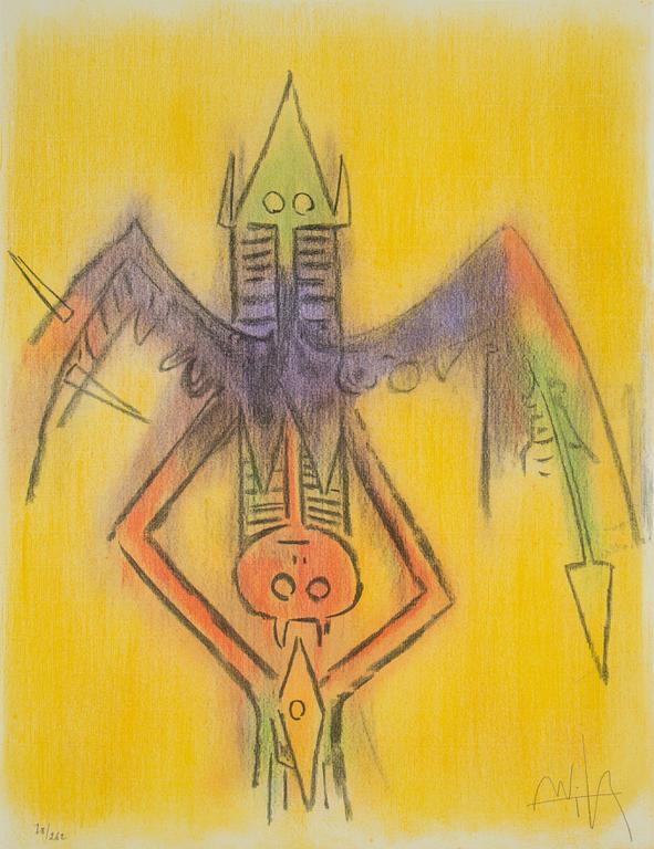WIFREDO LAM, färglitografier, 10 st, signerade och numrerade 78/262 med blyerts.