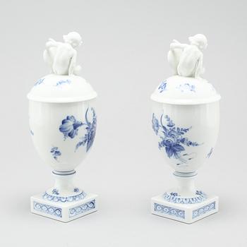 A pair of porcealin lided vases by Royal Copenhagen, 20th century.