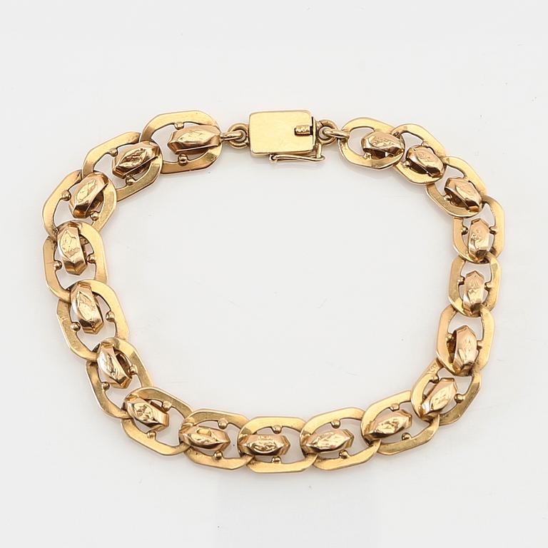 An 18K gold bracelet by E Johansson Gävle 1922.