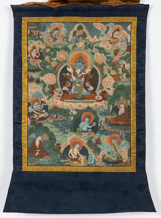 A Tibetan thangka, 20th century.