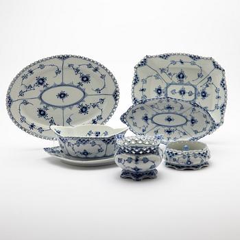 Royal Copenhagen, Service pieces, 68 pieces, porcelain, "Blue Fluted", Royal Copenhagen, Denmark.