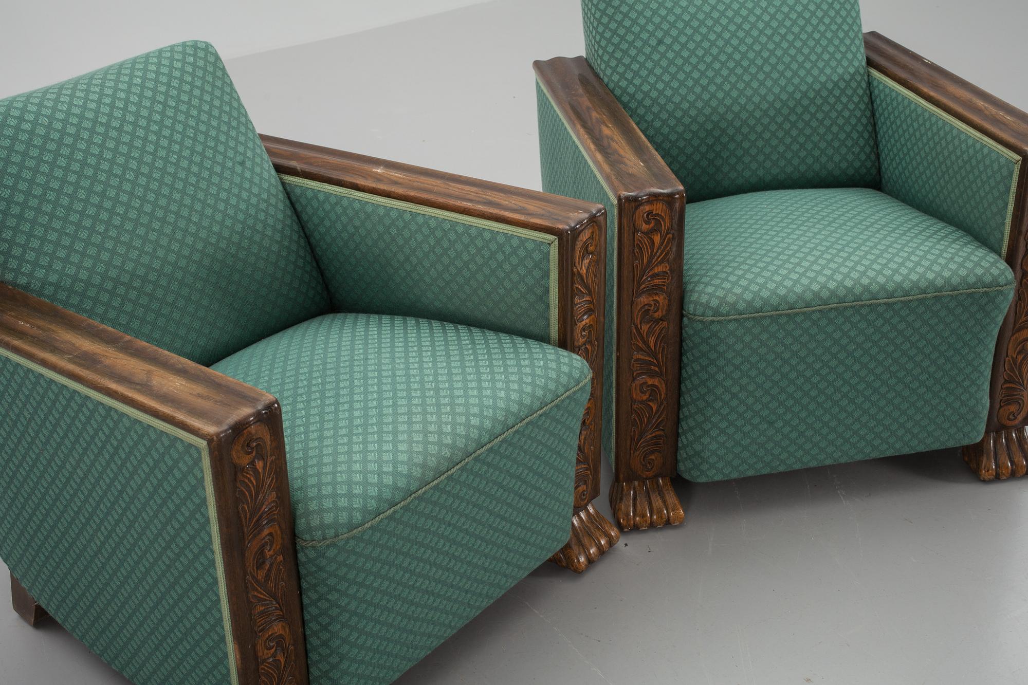 FÅTÖLJER, ett par, Art deco, 1900-talets första hälft.