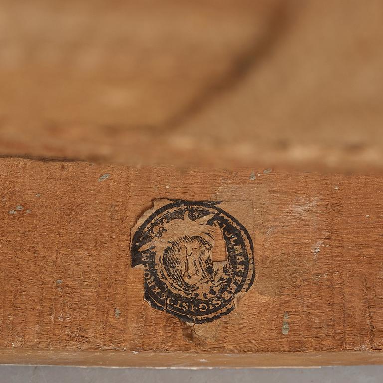 KARMSTOLAR, två stycken mycket snarlika, gustavianska stockholmsarbeten, 1700-talets slut.