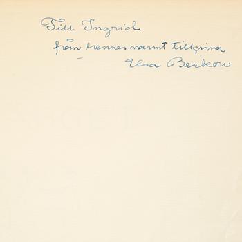 ELSA BESKOW, 9 böcker, bla Sol-ägget och Petter och Lotta på äventyr, med förf egenhändiga dedikation.