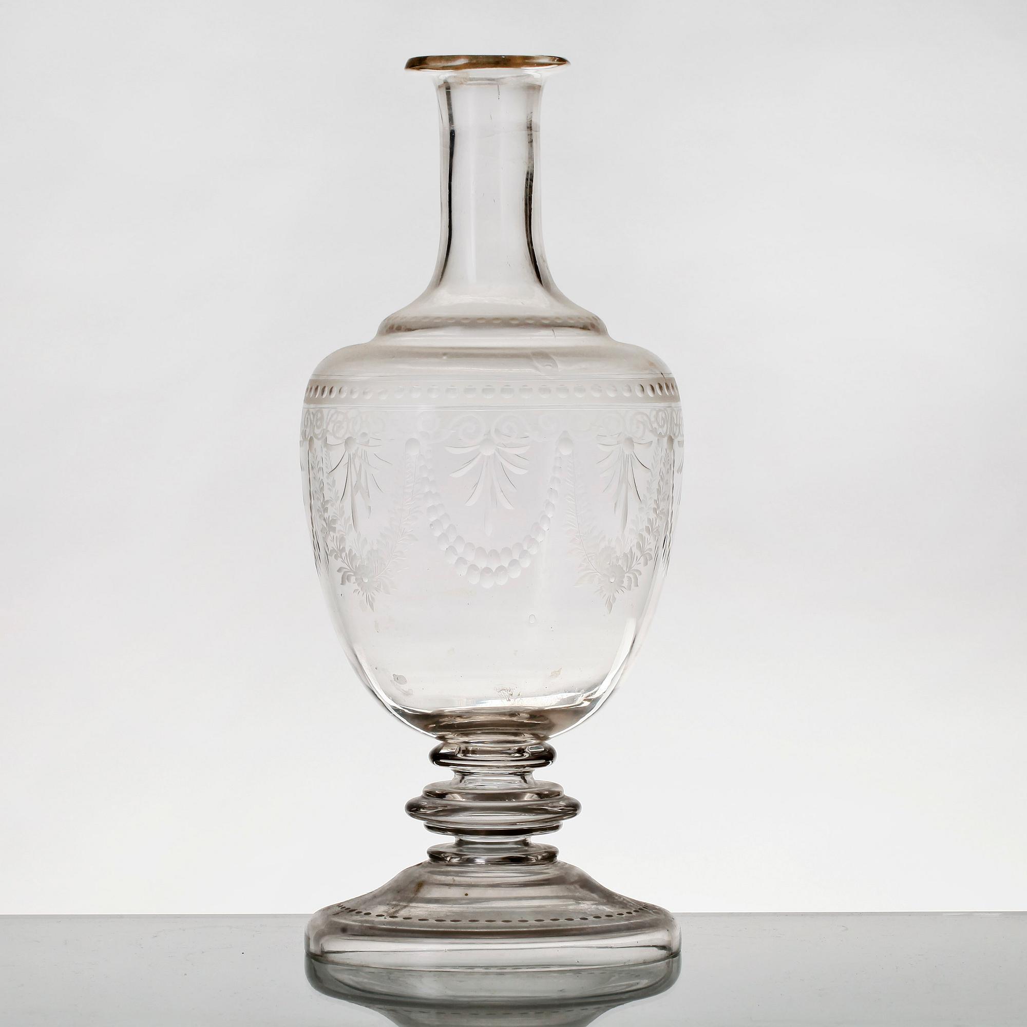KARAFF, glas, sengustavianskt/Sengustaviansk stil, 1800-tal.