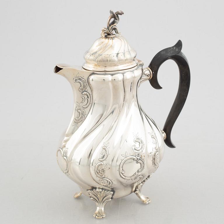 Guldsmedsaktiebolaget, kaffeservis, 3 delar, silver, Stockholm 1951-1954.