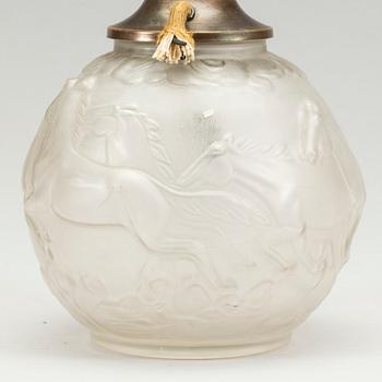 BORDSLAMPA, glas, 1900-talets första hälft.