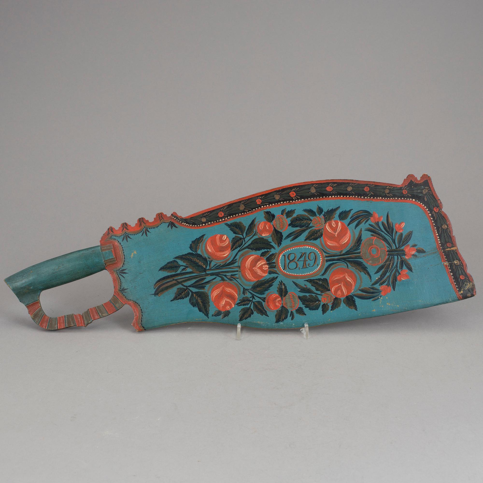 SKÄKTKNIV, allmoge. Norrala, Hälsingland. Daterad 1849.