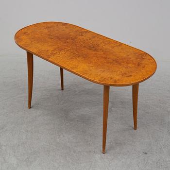 A burr veneered Swedish Modern coffee table, 1940's.