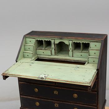 A painted pine secretaire, first half of the 19th Century.