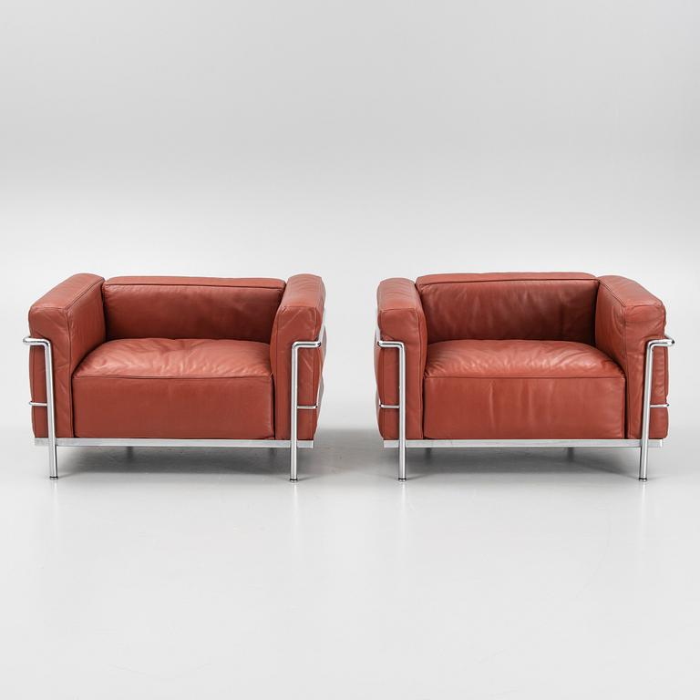 Le Corbusier, Pierre Jeanneret & Charlotte Perriand, a pair of 'LC3' armchiars, Cassina.
