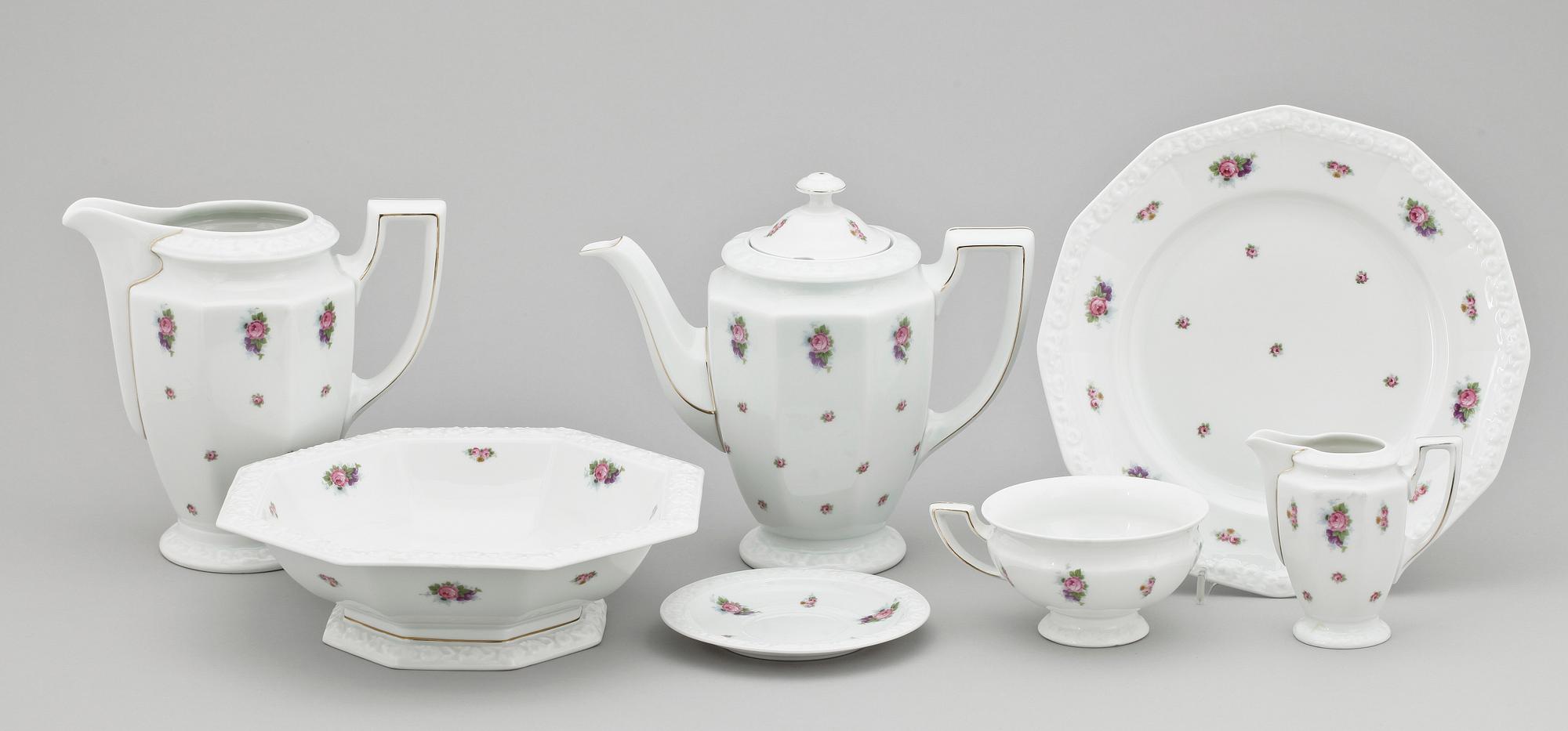 MAT- och KAFFESERVIS, 82 delar, porslin, "Maria", Rosenthal. 1900-talets andra hälft.