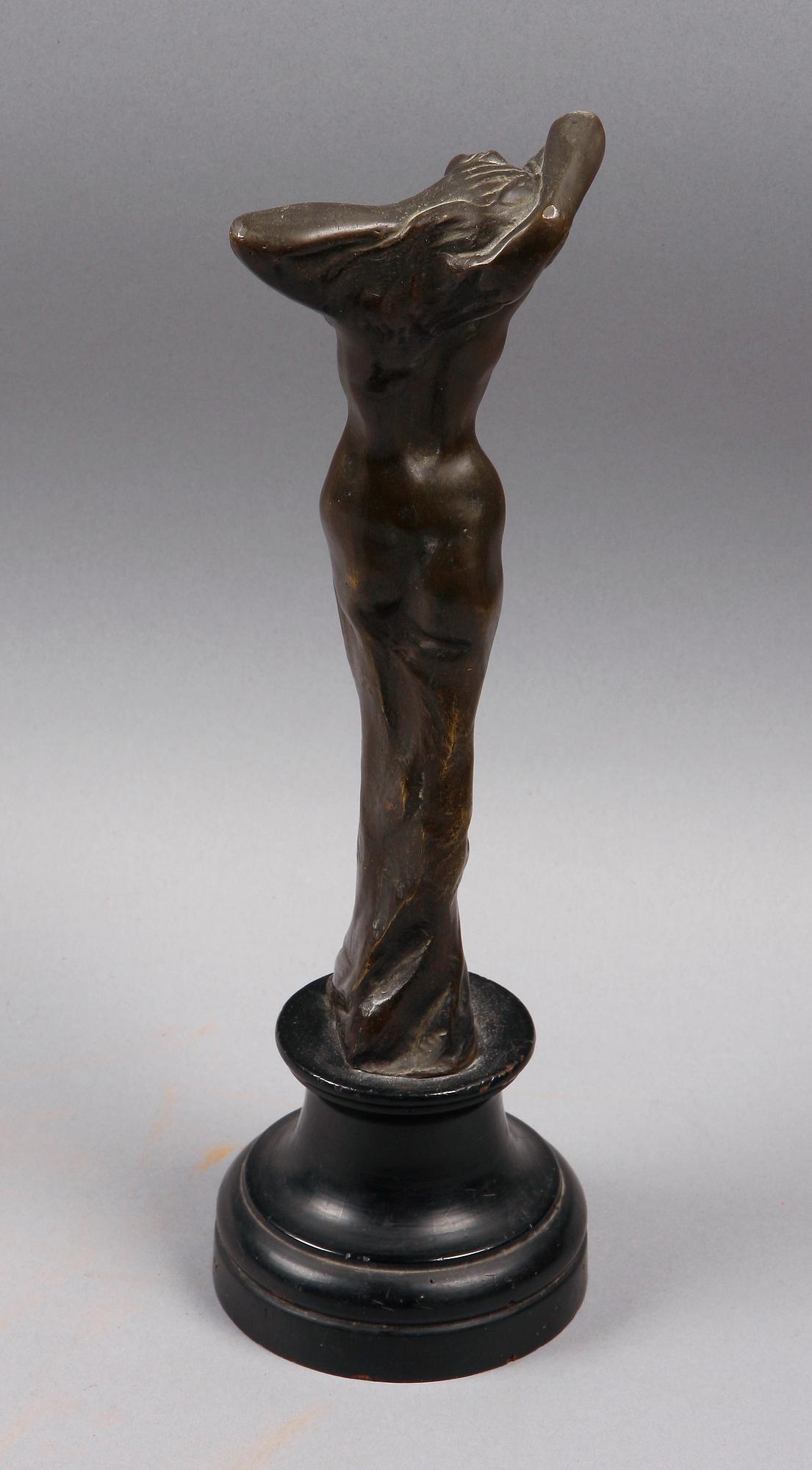 OKÄND KONSTNÄR, skulptur, brons. Monogramsign. Jugend, 1900-talets början.