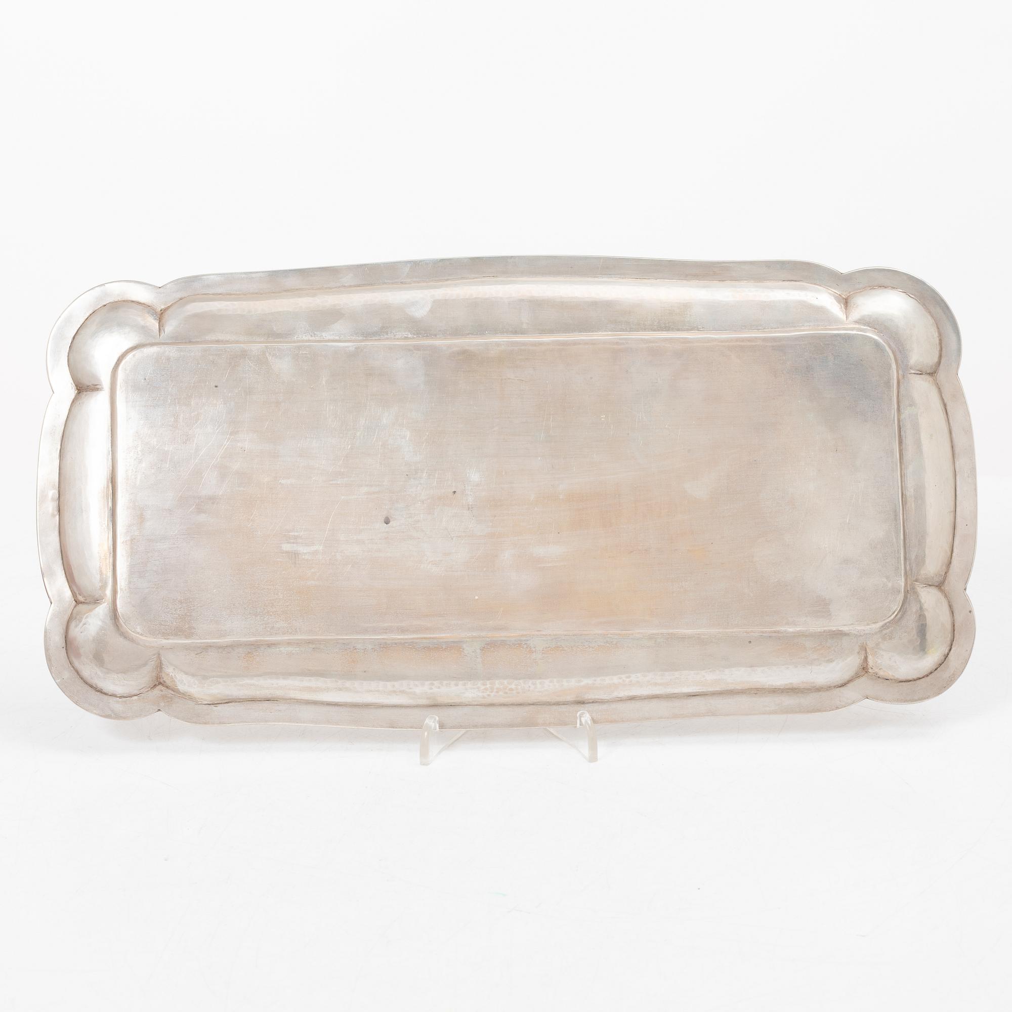 A silver tray, Pest, Austria, 1872-1922.