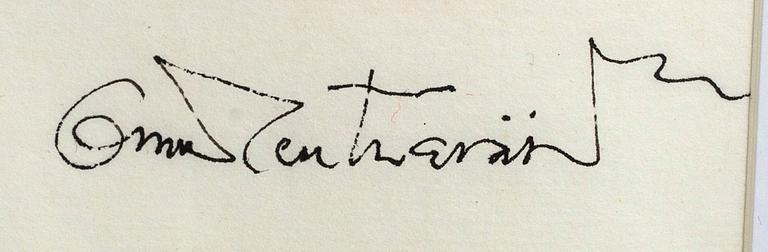 OSCAR REUTERSVÄRD, ink on paper, two pieces, signed.