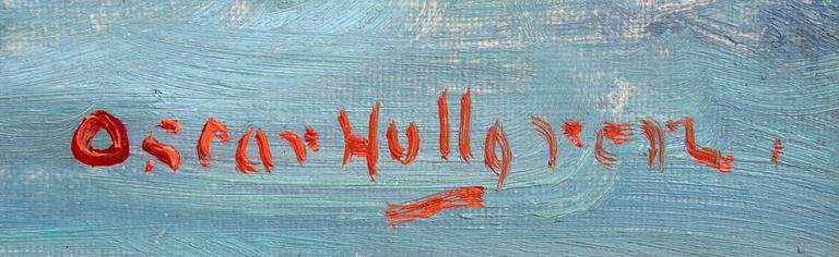 Oscar Hullgren, olja på pannå, signerad.