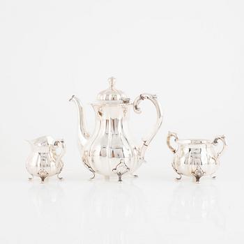 Hugo Grun, a three pieces silver coffee service, Copenhagen, 1941.