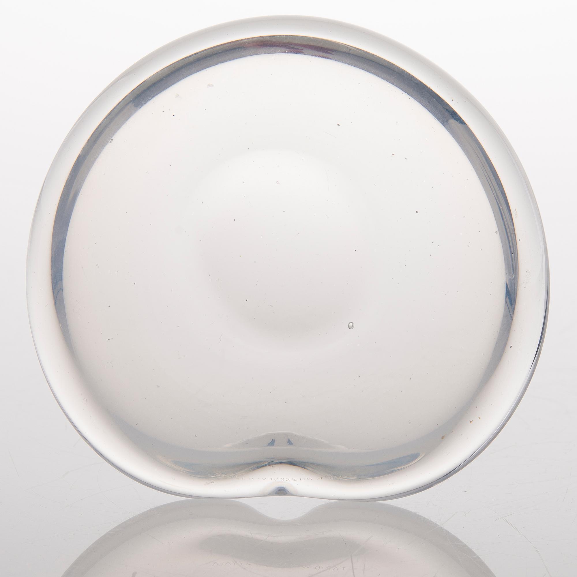 A glass bowl signed Tapio Wirkkala Iittala.