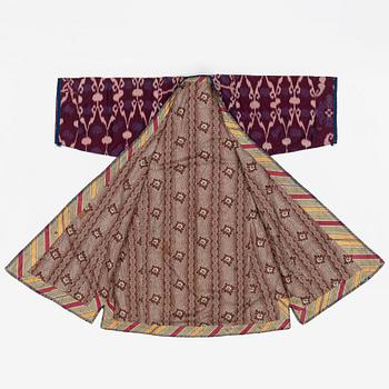 A silk Ikat Chapan, Central Asian, 1880s.