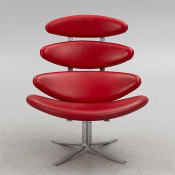 Poul Volther, easy chair with footstool, "Corona EJ 5", Erik Jørgensen, Denmark.