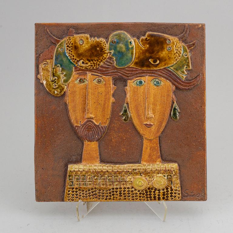 STIG LINDBERG, wall-plaque, Gustavsberg.