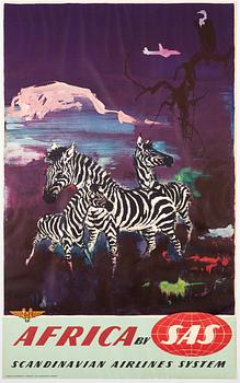 Otto Nielsen, a vintage poster, 'Africa by SAS'.