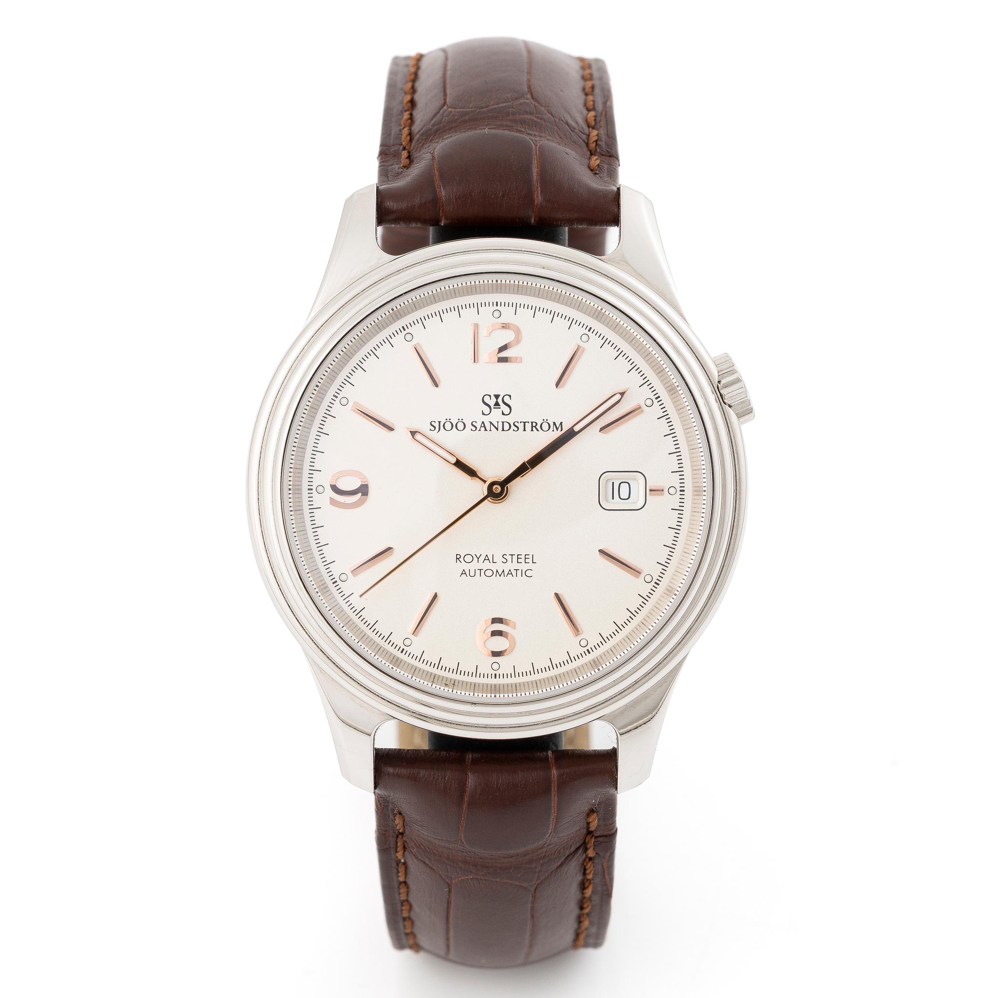 Sjöö Sandström, Royal Steel Classic, wristwatch, 41 mm.