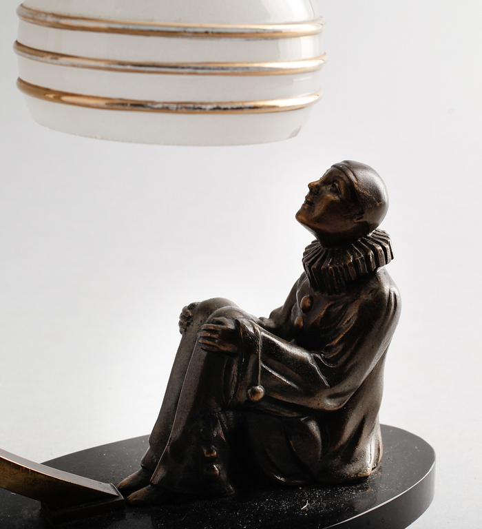 BORDSLAMPA, mässing och brons, art déco, 1900-talets första hälft.
